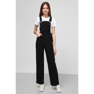 NWT Levi's Premium Black Twill Denim High Loose Overalls Size 26